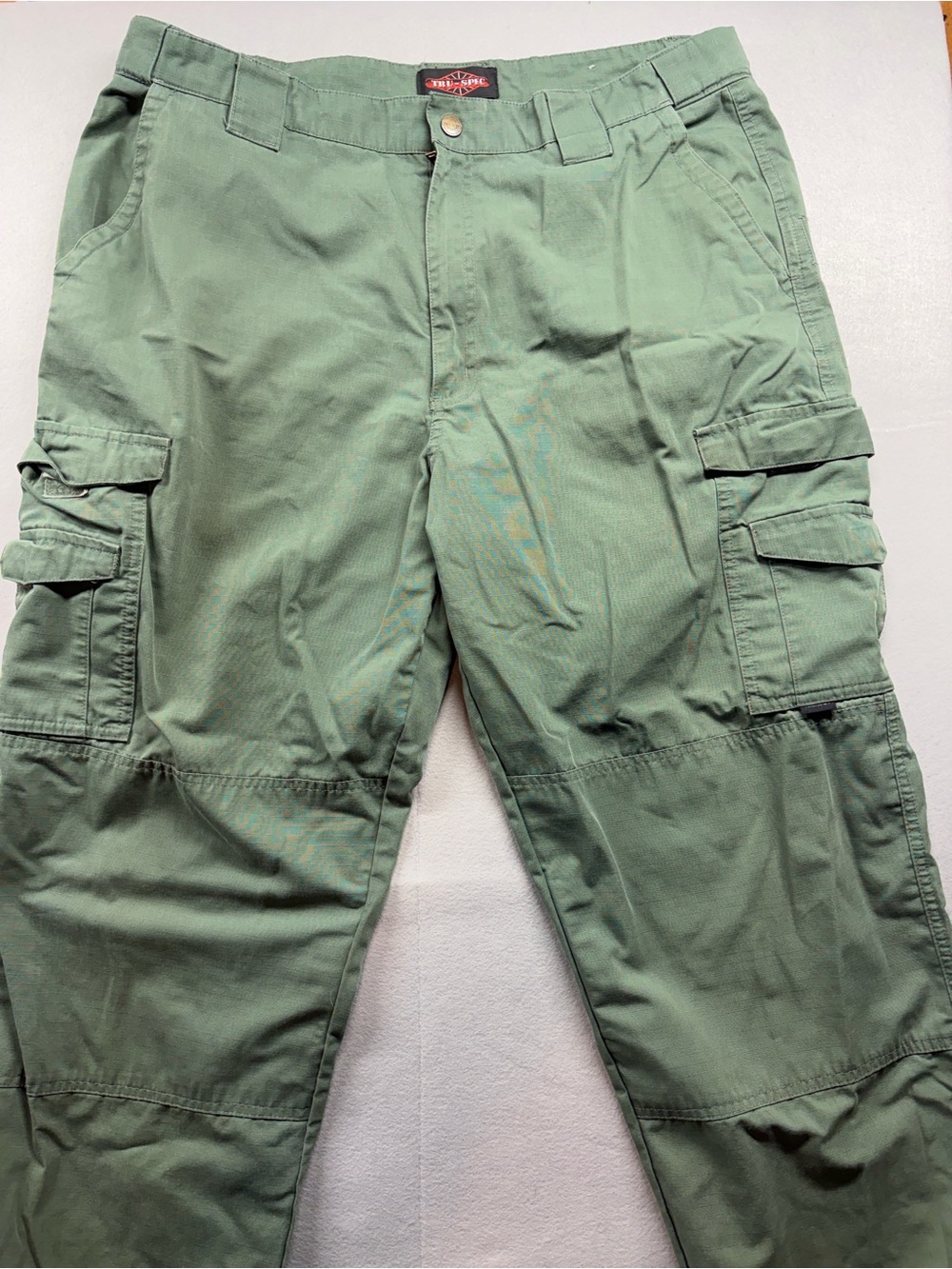 Mens Tru-Spec tactical pants, olive green, 38x32